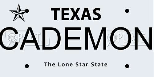 CADEMON Texas License Plate