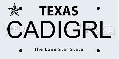 CADIGRL Texas License Plate