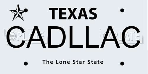 CADLLAC Texas License Plate