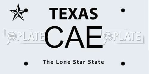 CAE Texas License Plate
