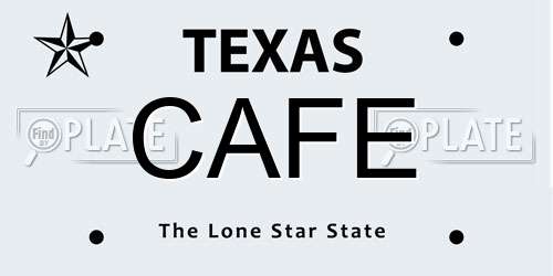 CAFE Texas License Plate