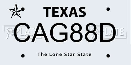 CAG88D Texas License Plate