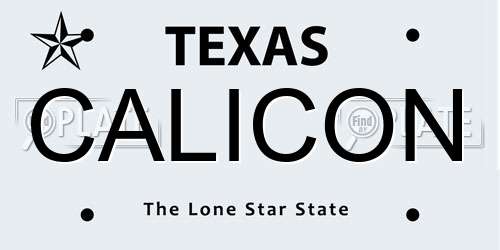 CALICON Texas License Plate