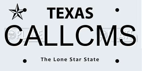 CALLCMS Texas License Plate