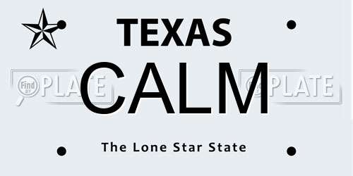 CALM Texas License Plate