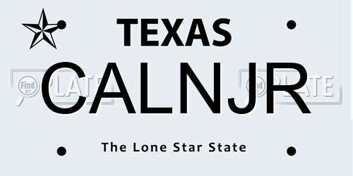 CALNJR Texas License Plate