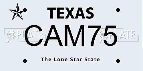 CAM75 Texas License Plate