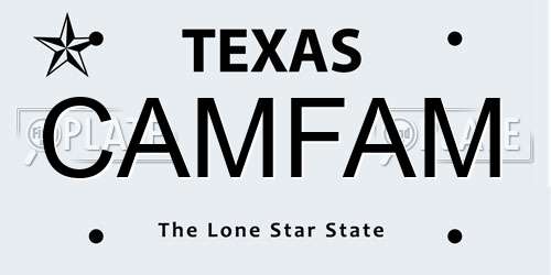 CAMFAM Texas License Plate