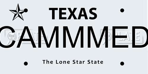 CAMMMED Texas License Plate