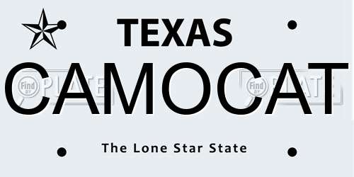 CAMOCAT Texas License Plate