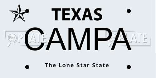 CAMPA Texas License Plate