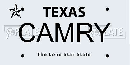 CAMRY Texas License Plate