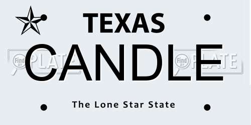 CANDLE Texas License Plate