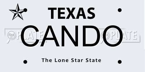 CANDO Texas License Plate