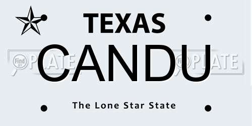CANDU Texas License Plate