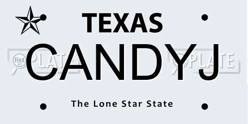 CANDYJ Texas License Plate