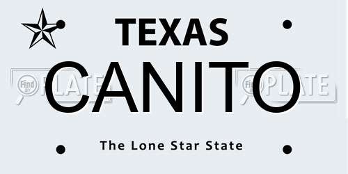 CANITO Texas License Plate