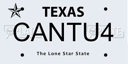 CANTU4 Texas License Plate