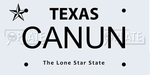 CANUN Texas License Plate