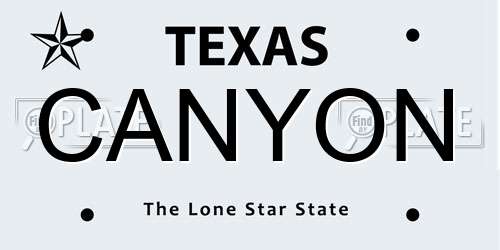 CANYON Texas License Plate