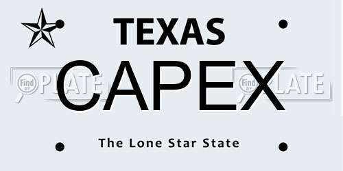 CAPEX Texas License Plate