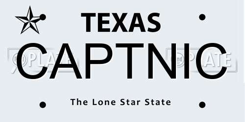 CAPTNIC Texas License Plate