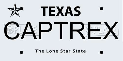 CAPTREX Texas License Plate