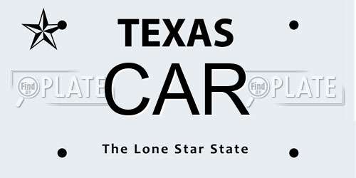 CAR Texas License Plate