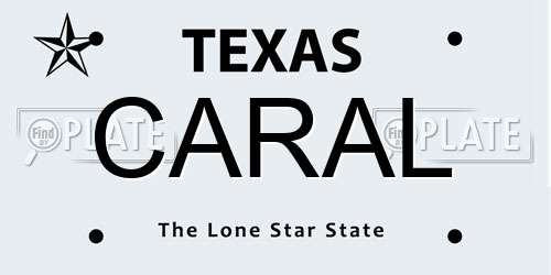 CARAL Texas License Plate