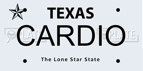CARDIO Texas License Plate