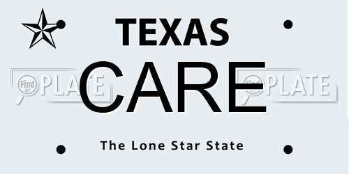 CARE Texas License Plate