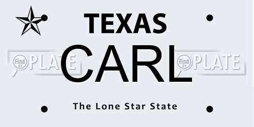 CARL Texas License Plate