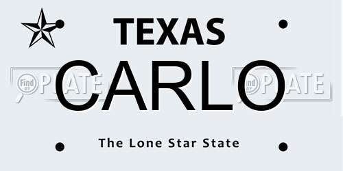CARLO Texas License Plate