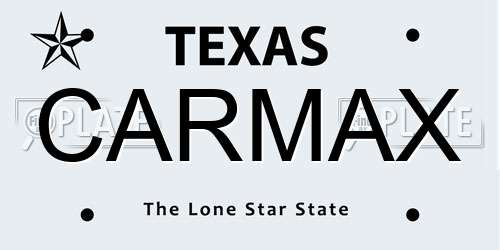 CARMAX Texas License Plate