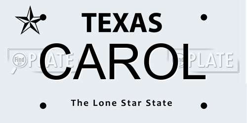 CAROL Texas License Plate