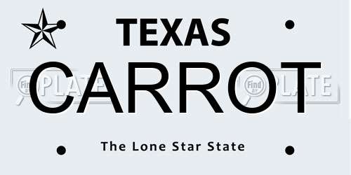 CARROT Texas License Plate