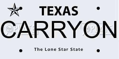 CARRYON Texas License Plate