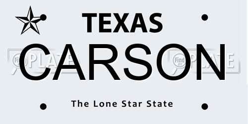CARSON Texas License Plate