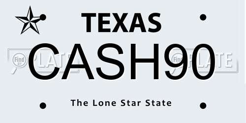 CASH90 Texas License Plate