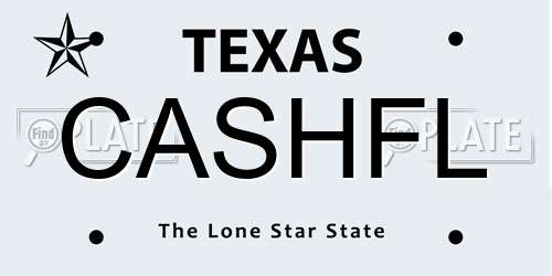 CASHFL Texas License Plate