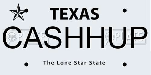 CASHHUP Texas License Plate