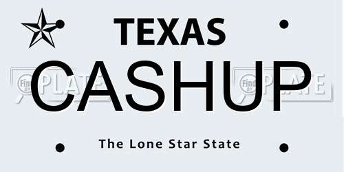 CASHUP Texas License Plate