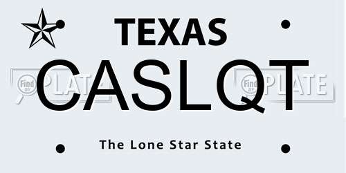 CASLQT Texas License Plate
