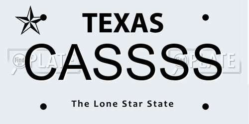 CASSSS Texas License Plate