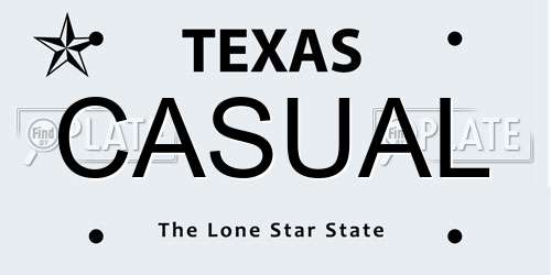 CASUAL Texas License Plate