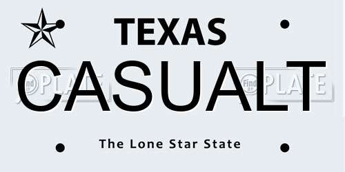 CASUALT Texas License Plate
