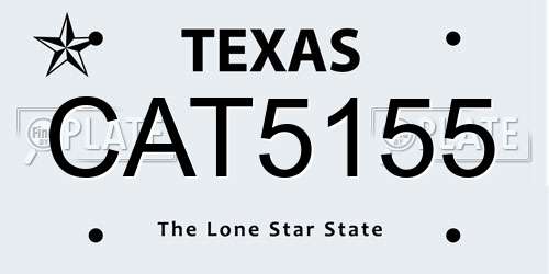 CAT5155 Texas License Plate