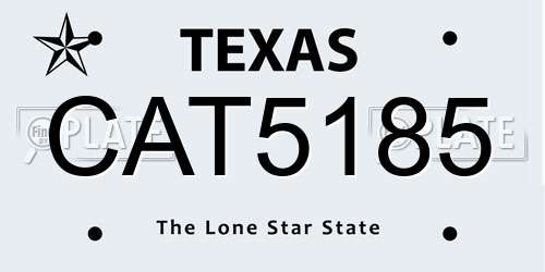 CAT5185 Texas License Plate