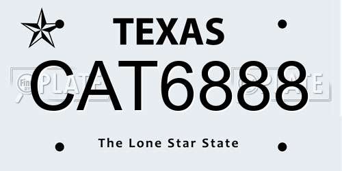 CAT6888 Texas License Plate