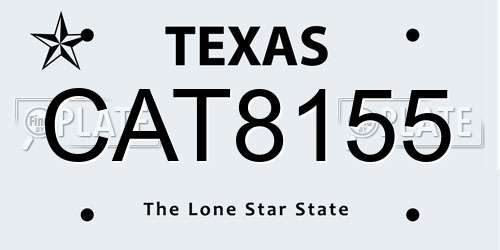 CAT8155 Texas License Plate